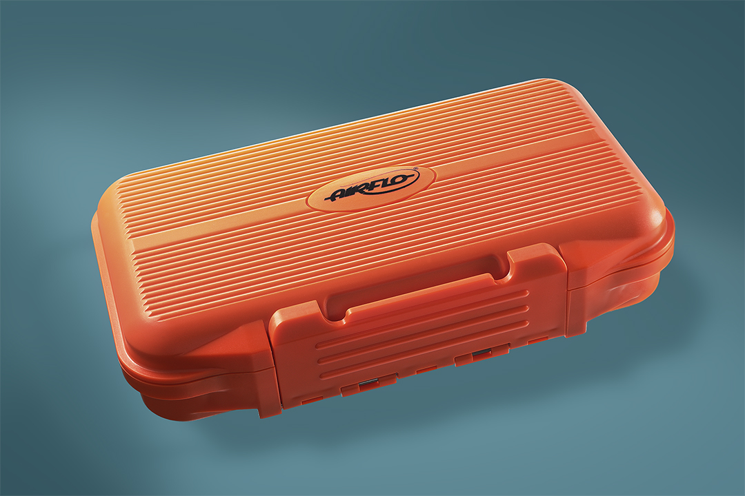 fly box, orange, Airflo, phill wilkinson photography, product photography, fishing